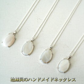 【ふるさと納税】MOTHER OF PEARL ネックレス アクセサリー ジュエリー ハンドメイド 金属アレルギー対応素材 ファッション 小物 装飾品 お出かけ 首元 おしゃれ 　お届け：受注生産品のため納期約1か月