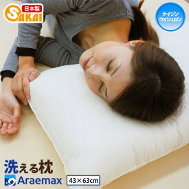 【ふるさと納税】アラエマックス洗える枕 ウォシュロン 43×63cm(makura-0122)