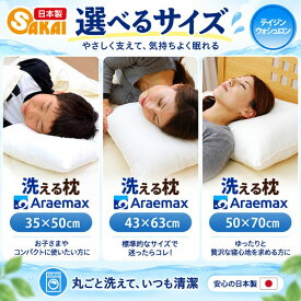 【ふるさと納税】アラエマックス洗える枕 ウォシュロン 35×50cm(makuraj-0121)