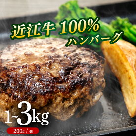 【ふるさと納税】 近江牛 100％ ハンバーグ 200g/ 5個 10個 15個 計 1kg 2kg 3kg 淡路島の玉ねぎ入り 冷凍 真空 小分け 個包装 肉汁 たっぷり 大容量 大きめ ハンバーグ 牛肉 ビーフ 日本三大和牛 お弁当 おかず 惣菜 贅沢 神戸牛 松阪牛 に並ぶ日本三大和牛 滋賀県 竜王町