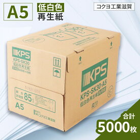 【ふるさと納税】KPS-SK30 低白色再生紙 コピー用紙　A5 500枚×10冊/1箱　合計5,000枚 複合機 印刷 送料無料 BB10