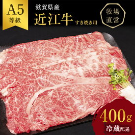 【ふるさと納税】近江牛 すき焼き 約400g A5 雌牛 モモ・カタ・ウデ・バラ系等 西川畜産 牛肉 黒毛和牛 すきやき すき焼き肉 すき焼き用 肉 お肉 牛 和牛　【 豊郷町 】　お届け：繁忙期に限り納期最長3～5ヶ月。納期指定不可