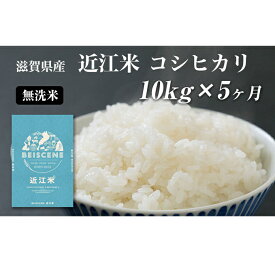 【ふるさと納税】【定期便】令和5年産　滋賀県豊郷町産　近江米 コシヒカリ　無洗米　10kg×5ヶ月　【定期便・お米・コシヒカリ・米・無洗米】　お届け：ご入金の翌月中旬に出荷いたします