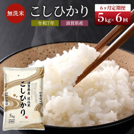 【ふるさと納税】特A受賞歴 定期便 6ヶ月 5kg こしひかり BG無洗米 無洗米 令和7年産 滋賀県産 米 近江米 コシヒカリ 時短 定期 6回
