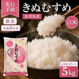 【ふるさと納税】【令和8年産】 米 定期便 近江米 白米 5kg 先行予約 新米 きぬむすめ 12回定期便 精米 こめ コメ お米 ご飯 キヌムスメ 米定期便 12か月定期便 12ヶ月定期便 12回 12ヶ月 12か月 滋賀県 豊郷町　お届け：2026年10月より順次発送