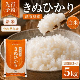 【ふるさと納税】【令和8年産】 米 定期便 キヌヒカリ 白米 5kg 先行予約 新米 きぬひかり 3回定期便 精米 こめ コメ お米 ご飯 米定期便 3か月定期便 3ヶ月定期便 3回 3ヶ月 3か月 滋賀県 豊郷町　お届け：2026年10月より順次発送