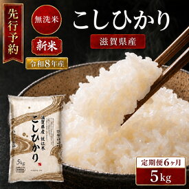 【ふるさと納税】【令和8年産】 先行予約 新米 BG無洗米 コシヒカリ 5kg 6回定期便 令和8年産 定期便 米 無洗 無洗米こめ コメ お米 ご飯 米 こしひかり 米定期便 6か月定期便 6ヶ月定期便 6回 6ヶ月 6か月 滋賀県 豊郷 豊郷町　お届け：2026年10月中旬～2027年12月末