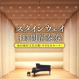 【ふるさと納税】 スタインウェイ フルコンサートピアノ 3時間 演奏券 今日からあなたもピアニスト！ ピアノ 音楽 楽器 舞台 演奏 コンサート グランドピアノ 体験 ピアノ演奏 利用券 京都 南山城村