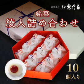 【ふるさと納税】 銘菓 綾人詰め合わせ 10個入り 京都 綾部 和菓子 贈り物 ギフト 贈答 化粧箱 梅 白あん 手作り おもち 南高梅 餅菓子 プレゼント スイーツ デザート 菓子