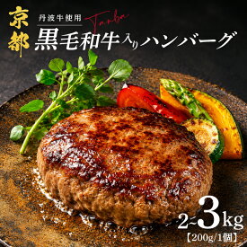 【ふるさと納税】 黒毛和牛入りハンバーグ (1個200g) 京都産 黒毛和牛 丹波牛 淡路島産 玉ねぎ 人気 ふるさと納税 ハンバーグ 冷凍 京都 淡路島 たまねぎ 大判 ブランド牛 個包装 便利 小分け ランキング 和牛 牛肉 豚肉 ハンバーグ人気 10000円 1万円 京丹波町 京都府 京都