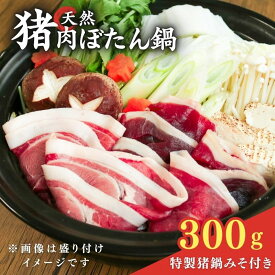 【ふるさと納税】天然猪肉 ぼたん鍋セット 300g 特製猪鍋みそ付き 2～3人前 ( ぼたん鍋 ジビエ鍋 ジビエ 猪肉 鍋 鍋セット 天然 しし肉 猪 京都 和束 京都府 11000円)