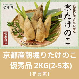 【ふるさと納税】【筍農家】＜京都産＞朝堀りたけのこ　優秀品　2KG（2-5本）｜京都 筍 タケノコ 野菜 逸品 お取り寄せ グルメ ご当地 春 京都府 京都市 朝掘り