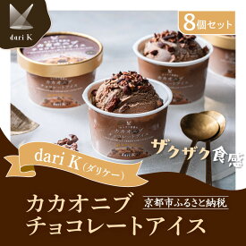 【ふるさと納税】【dari K（ダリケー）】ザクザク食感のカカオニブチョコレートアイス(8個セット)［ 京都 チョコレート カカオを通して世界を変える 濃厚 チョコ アイス 人気 おすすめ お菓子 洋菓子 スイーツ ギフト プレゼント お取り寄せ 通販 送料無料 ふるさと納税 ］