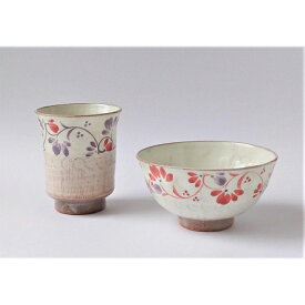 【ふるさと納税】【ギャラリー洛中洛外】三島模様と花柄の対比が素敵 粉引唐草ひと膳セット