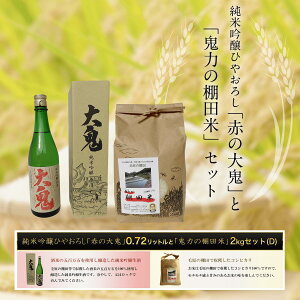【ふるさと納税】 純米吟醸ひやおろし「赤の大鬼」0.72リットルと【令和6年産新米】「鬼力の棚田米」2kgセット(D) ふるさと納税 日本酒 お酒 酒 純米吟醸 米 お米 2kg 京都府 福知山市 FCE004