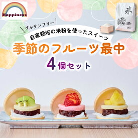 【ふるさと納税】 季節のフルーツ最中4個セット（グルテンフリー） / FCDY002 フルーツ最中 フルーツ 最中 米粉 グルテンフリー セット 苺 いちご パイン パイナップル キウイ オレンジ ぶどう モンブランクリーム 桃 さつまいもクリーム 厳選 くだもの デザート 送料無料