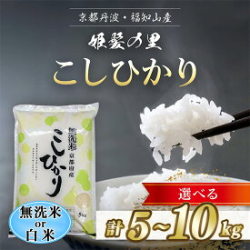 【ふるさと納税】＜選べる内容量・精米方法＞＜姫髪の里＞京都産 こしひかり (5kg /10kg・無洗米 / 白米) 米 こめ 白米 コシヒカリ こしひかり 無洗米 5キロ 10キロ 【fc-AQ002】【有限会社森成農産】