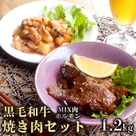 【ふるさと納税】 A5 黒毛和牛 焼肉用MIX＆ホルモン セット 600g / 1.2kg 150g小分けパック 冷凍 食べ比べ 自家製 旨辛 タレ 味付け肉 焼き肉セット BBQ 肉 牛肉 国産牛 熨斗 ギフト お歳暮 プレゼント 贈答 おかず おすすめ 人気 ABCフーズ