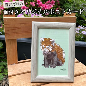 【ふるさと納税】 オリジナル イラスト ポストカード 額縁付き オーダーメイド ペット 家族 大切なもの 舞鶴市