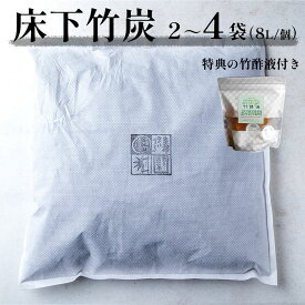 【ふるさと納税】 お試し 床下竹炭 2〜4袋 特典付き 8L入 竹酢液 セット 舞鶴産 孟宗竹 SDGs 湿気 除湿 調湿 炭 竹 不織布 消臭 床下 屋根裏 ベッド下 クローゼット 下駄箱 シューズボックス