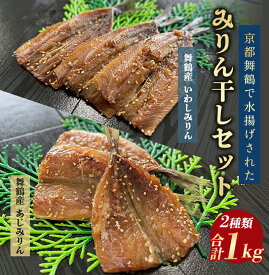 【ふるさと納税】 干物 1kg （いわし＆あじ） みりん干し セット 鰯 鯵 ひもの 詰め合わせ 各500g 魚 魚介 食べ比べ おつまみ おかず 人気 冷凍 国産 ランキング 干物セット アジ アジ干物 イワシ イワシ干物 京都 舞鶴