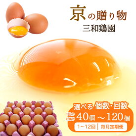 【ふるさと納税】 【選べる個数・回数】 新鮮 卵 40〜120個 / 毎月 定期便 3回 6回 12回 / 赤卵 無選別 MS〜LL 冷蔵 京都 舞鶴 三和鶏園