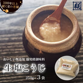 【ふるさと納税】 塩麹 250g×3袋 750g ： 塩こうじ 塩糀 こうじ 糀 麹 万能調味料 調味料 発酵 食品添加物 無添加 冷蔵 京都府 舞鶴市 国産 大阪屋こうじ店 京 老舗 京都 舞鶴