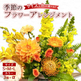 【ふるさと納税】季節のフラワーアレンジメント S M L （ 赤 ピンク 青 紫 黄色 オレンジ 母の日 父の日 クリスマス お正月 バレンタイン ） | 花 お花 生花 フラワー フラワーアレンジメント 花束 お祝い プレゼント 贈答用 記念日 配送地域限定 京都府 綾部市