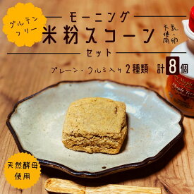 【ふるさと納税】 米粉スコーン 8個セット グルテンフリー 卵不使用 乳不使用 天然酵母 スコーン 米粉スイーツ 焼き菓子 プレーン くるみ 京都府綾部市