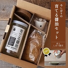 【ふるさと納税】【ギフト用】無添加 育てる醤油と卓上しぼり器セット【 国産 醤油 しょうゆ セット 手作り 醤油づくり 手作り?油 キット 贈答 贈り物 プレゼント ギフト 無農薬 熟成 もろみ 京都 綾部 】