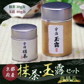 【ふるさと納税】京都宇治抹茶・玉露セット(2種・計110g) 京都 抹茶 玉露 緑茶 茶葉 宇治茶 宇治抹茶 高級茶 日本茶 茶葉セット 詰め合わせ 飲み比べ 茶缶入り 【uj-AT001】【宇治茶商倶楽部】
