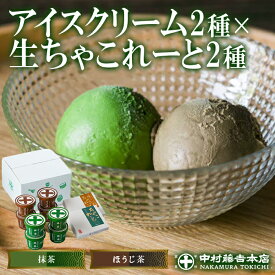 【ふるさと納税】《中村藤吉本店》濃厚で豊かな味わいのアイスクリームと生ちゃこれーと詰合せ(抹茶・ほうじ茶×各1) 宇治茶 宇治抹茶 抹茶 アイス アイスクリーム スイーツ チョコレート チョコ 生チョコ 菓子 デザート 【uj-AZ010】【中村藤吉本店】