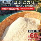 【ふるさと納税】【令和6年産先行予約】米 定期便 5kg×12ヶ月 60kg コシヒカリ 佐伯の里の源流米 希少 農家直送 令和6年産 新米 白米 5キロ 12回 低農薬米 減農薬米 京都丹波産 こしひかり 生活応援※北海道・沖縄・離島の配送不可 発送月選択