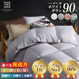 【ふるさと納税】【寝具 ランキング 1位獲得】羽毛布団 シングル 夏用 合掛け 洗える 肌掛け 冬用 本掛け 選べる［色・厚さ・サイズ］選べる発送月 最短当日発送 京都金桝 ハンガリーホワイトダウン 90％ DP360 無地 カラー選択 掛け布団 セミダブル ダブル クイーン｜アクア