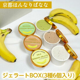 【ふるさと納税】『京都はんなりばなな』ジェラートBOX(3種6個入り) 健康 栄養 スイーツ お取り寄せ ギフト 贈り物 人気 アイスクリーム 冷凍 国産 希少 皮まで食べられる バナナ《栽培期間中農薬不使用》