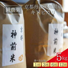 【ふるさと納税】【令和7年産】米 5kg 京都・神前米 キヌヒカリ 5kg 1回 3回 6回 12回 定期便☆精米したてをお届け ≪減農薬 自家栽培米 生産農家 直送 白米 米 精米 クリーン白米≫