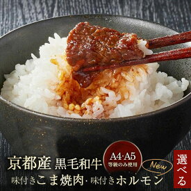 【ふるさと納税】焼肉 京都産黒毛和牛 A4A5［選べる こま焼肉・ホルモン］300g 600g 1.2kg 2.4kg 小分け 冷凍 焼肉専門店平壌亭｜ふるさと納税 訳あり 不揃い 生活応援 国産 丹波 和牛 亀岡牛 味付きホルモン 簡単 焼肉セット