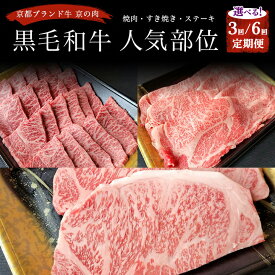 【ふるさと納税】訳あり 牛肉 定期便 3回 6回 京都産 黒毛和牛(A4・A5)人気部位 京の肉 ひら山 ≪肉 定期 3ヶ月 6ヶ月 和牛 ステーキ すきやき 希少牛 国産 京都 丹波産 冷凍 ふるさと納税牛肉 ふるさと納税焼肉 ふるさと納税ステーキ≫