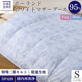 【ふるさと納税】＜京都金桝＞特殊2層キルト 羽毛布団 (ポーランド産マザーホワイトグースダウン95％・たっぷり1300gふっくら仕上げ） ≪羽毛ふとん 国内再洗浄 DP420 新生活 本掛け≫ ｜ロワーレ