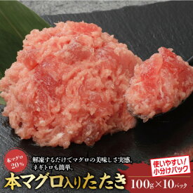 【ふるさと納税】本鮪入まぐろたたき100g×10パック【配送不可地域：離島】【1521131】