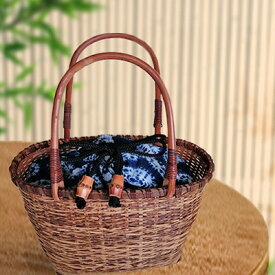 【ふるさと納税】限定 1個 バッグ 竹製 シリーズ5 籐手 19×8×h19 (33) 巾着付き 竹バッグ かごバッグ ファッション カバン かばん 工芸品