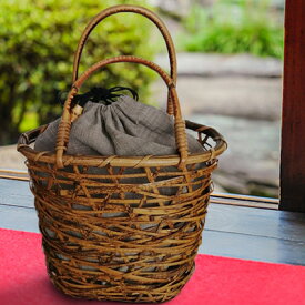 【ふるさと納税】限定 1個 バッグ 竹製 シリーズ7 籐手 23×13.5×h24 (38) 巾着付き 竹バッグ かごバッグ ファッション カバン かばん 工芸品