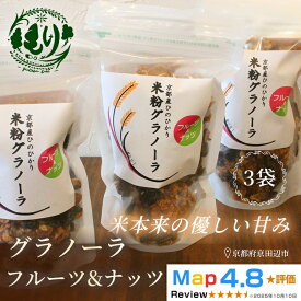 【ふるさと納税】【新しい朝の健康習慣】お米のグラノーラ（フルーツ＆ナッツ）3袋　自家製黒蜜使用　グルテンフリー Xmas パン パン屋 自家製 朝食 おやつ 冷凍