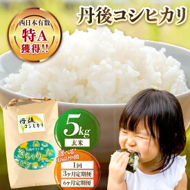 【ふるさと納税】令和7年産／玄米 高レビュー★ 直売所直送「令和7年産　京丹後市産　コシヒカリ」 玄米5kg 選べる 配送月 回数 1回 3回 6回 定期便 ふるさと納税 米 玄米 特A 検査1等米 国産 こめ ごはん 京都産 コシヒカリ 農家応援 生産者応援 送料無料