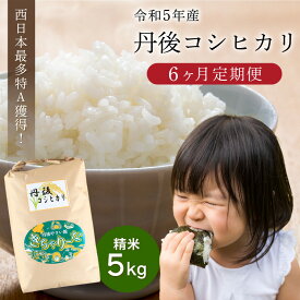 【ふるさと納税】【6ヶ月定期便】直売所直送「令和5年産 京丹後市産 コシヒカリ」　特A 精米 5kg こめ ふるさと納税 米 定期便 6回 ふるさと納税 コシヒカリ 精米 ふるさと納税 米 精米 白米 2023 年 京都産 送料無料 生産者応援 農家応援 送料無料