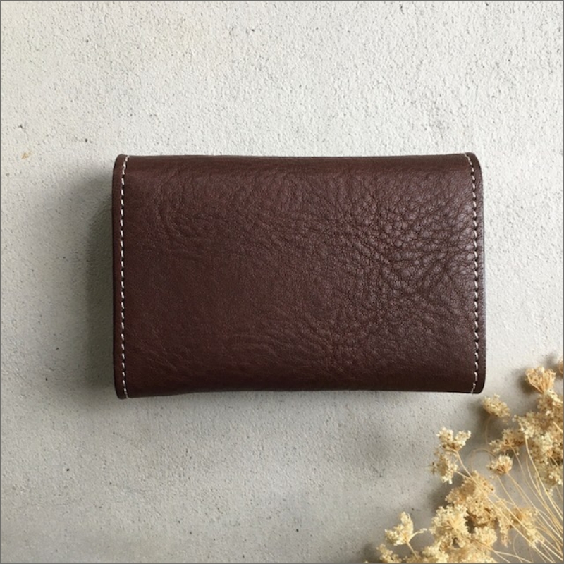 コインケース　カードケース　財布　シンプル　ブラウン