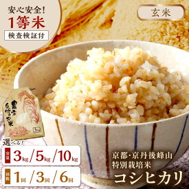 【ふるさと納税】定期便人気【新米 玄米】こだわり米農家直送／玄米 3kg～高評価★5.0 高レビュー★／2026年産 京都・京丹後 峰山 特別栽培米コシヒカリ 3kg 5kg 10kg 定期便 3回 6回1等米 検査済証付 選べる お米 玄米 特別栽培 一等米 ふるさと納税 玄米 定期便