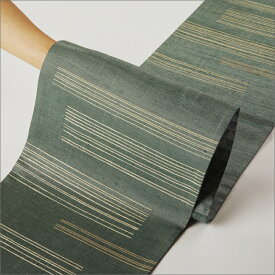 【ふるさと納税】丹後の藤布　京袋帯「古代藤糸段文」 濃い青 丹後帯 袋帯 絹織物 意匠 工芸品 ふるさと納税 帯