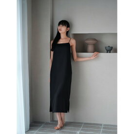 【ふるさと納税】シルクサテンキャミドレス 黒 白