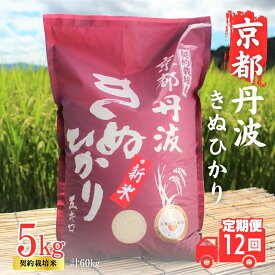 【ふるさと納税】【12カ月定期便】令和7年産 京都丹波産 きぬひかり 5kg 合計60kg 白米 精米 お米 こめ コメ キヌヒカリ 精米したて 特A 特A米 令和7年 ご飯 ごはん 12回 1年 お楽しみ 京都 京都府 南丹市